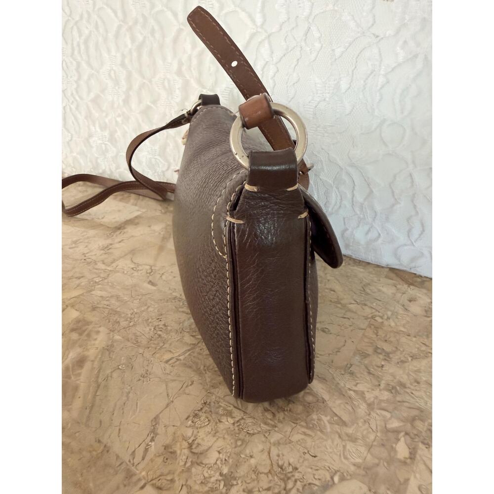 Vtg Y2K Coach F10888 Dark brown Chelsea Leather small Demi Shoulder Bag crossbod - Picture 5 of 13